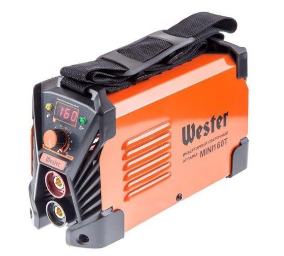 Инвертор WESTER MINI 160Т (220 В, 30-160 А, ПН 60 %, 3,0 кг, диспл.), компл.